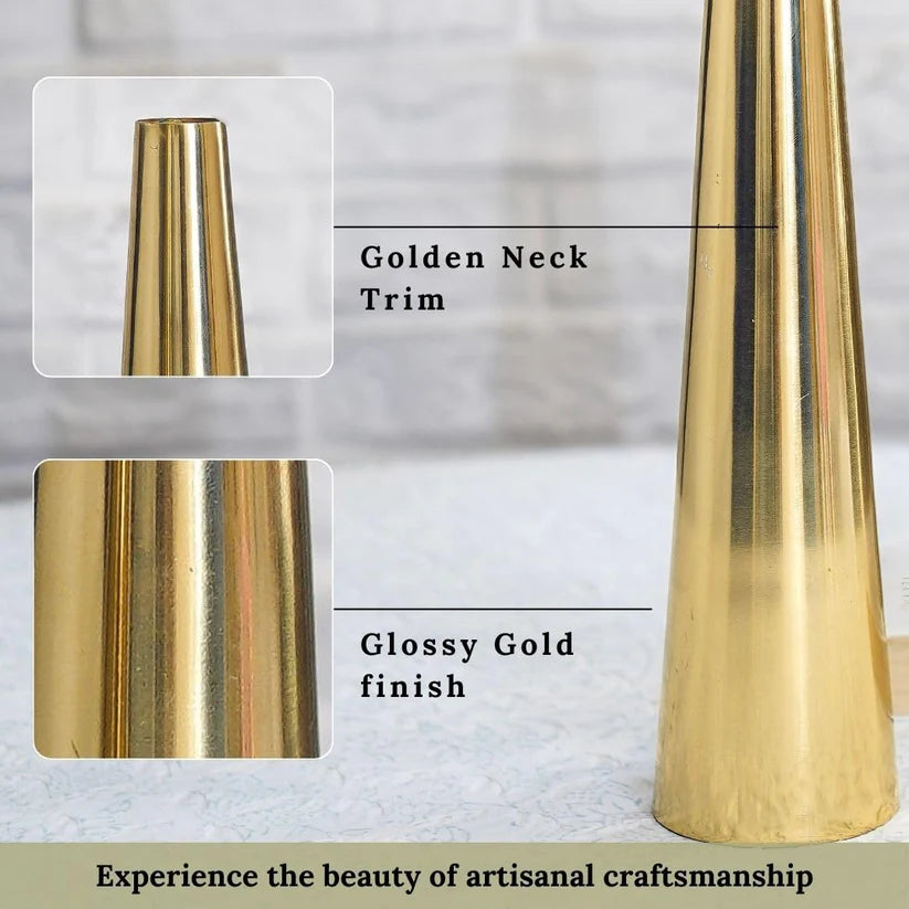 Gold Metal Flower Vase for Home Décor, Wedding Centerpieces, Living Room & Dining Table Decoration