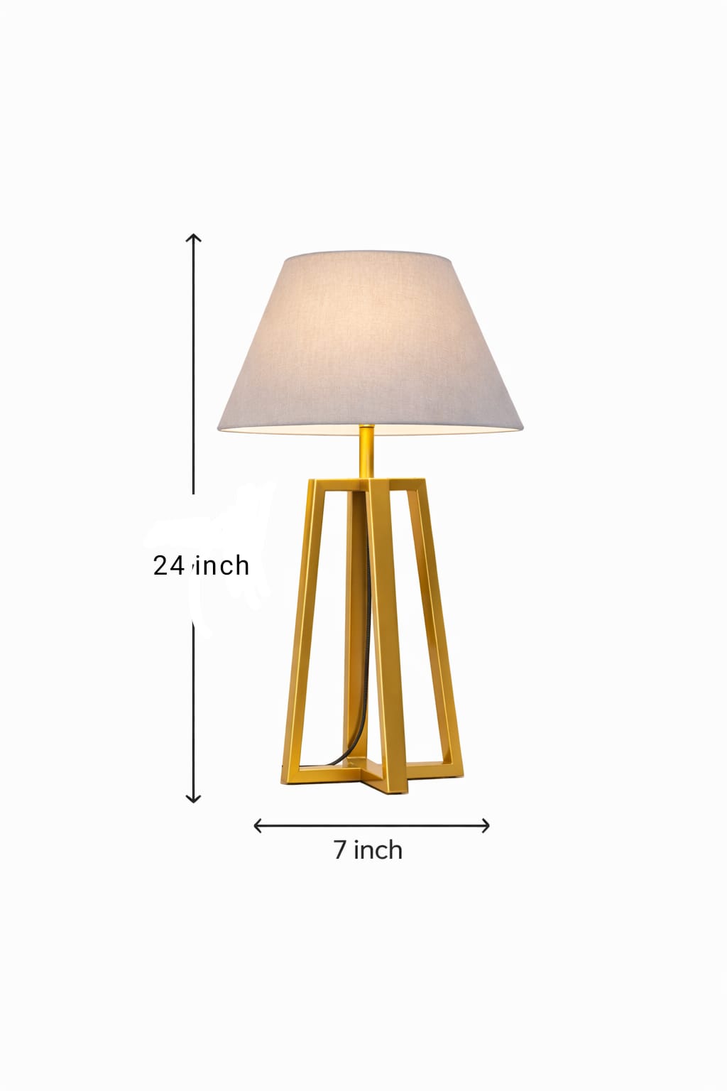 Modern Gold Geometric Table Lamp – 24 Inch Bedside Light
