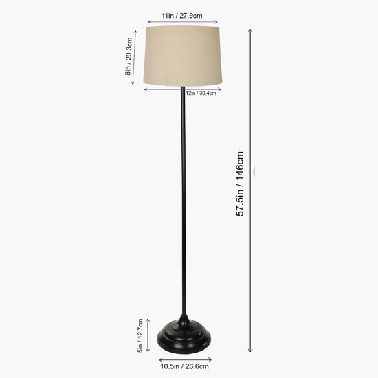 “Luxury Standing Floor Lamp with Red Fabric Shade – Stylish Light for Home Decor & Living Room”