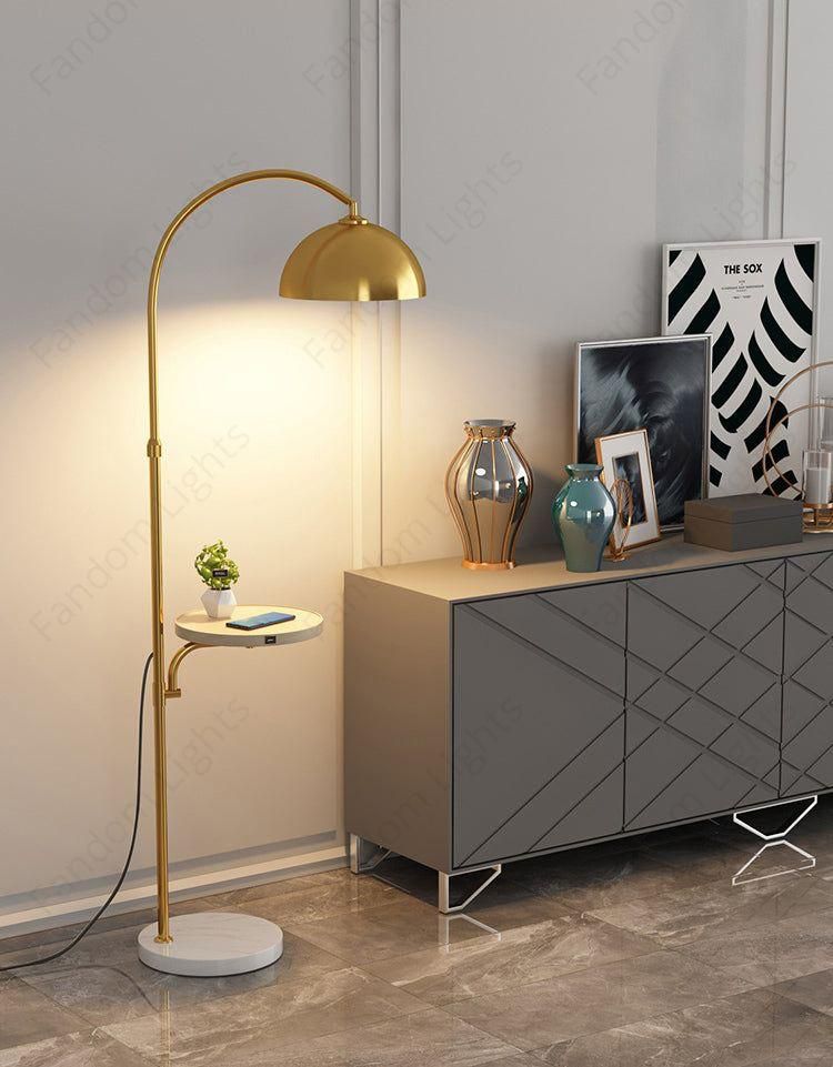 Modern Floor Lamp with Side Table | Nordic Standing Lamp for Living Room