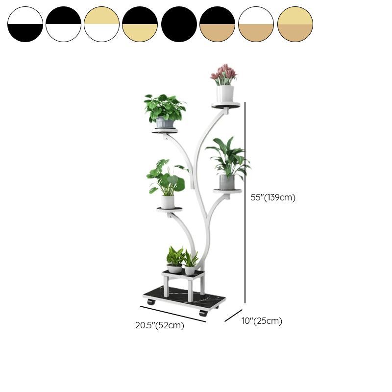 Modern Tree Design 5-Tier Metal Plant Stand | Multi-Layer Indoor & Outdoor Flower Pot Rack | Space-Saving Decorative Plant Holder