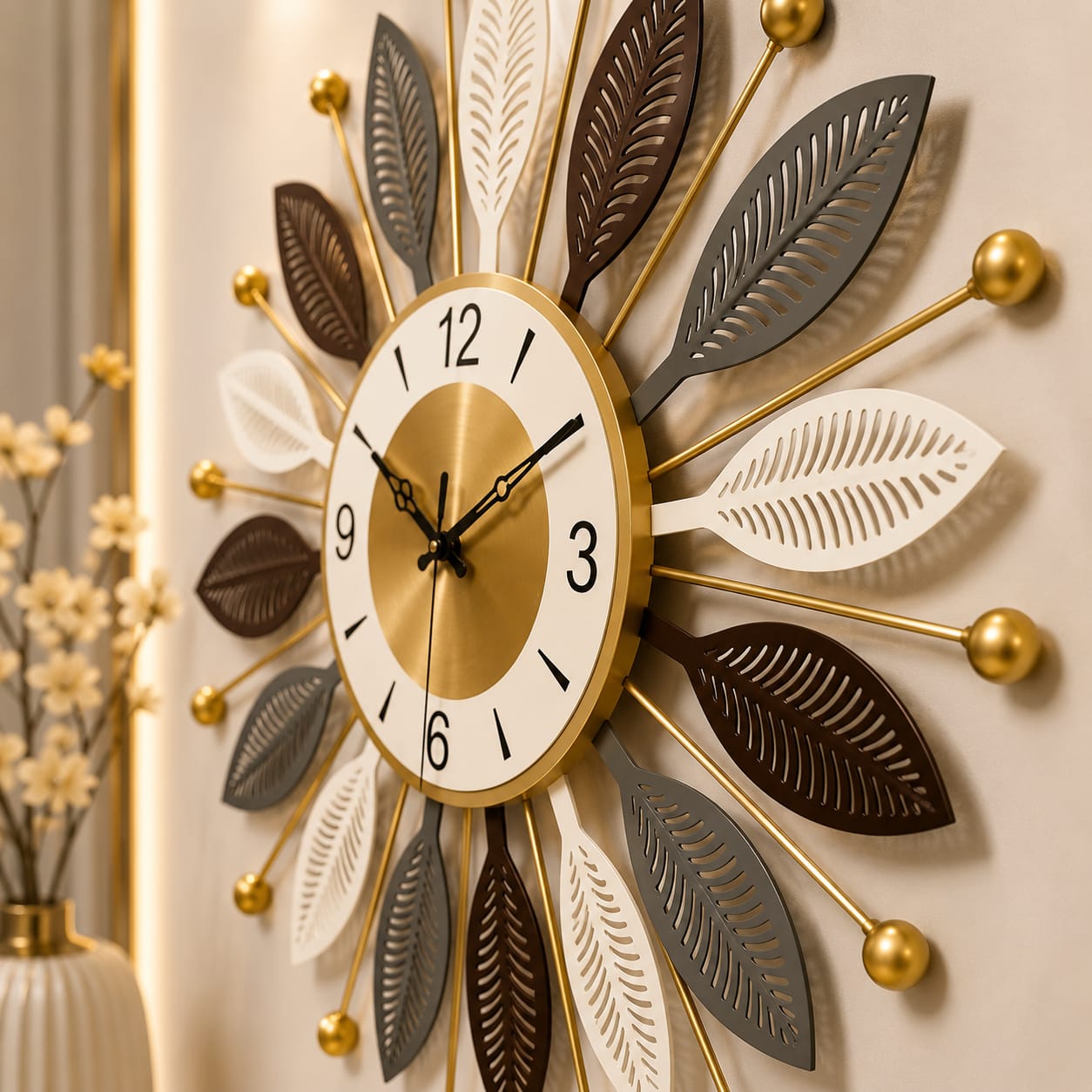 Modern Leaf Wall Clock