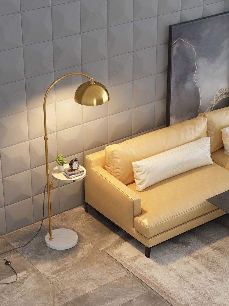 Modern Floor Lamp with Side Table | Nordic Standing Lamp for Living Room