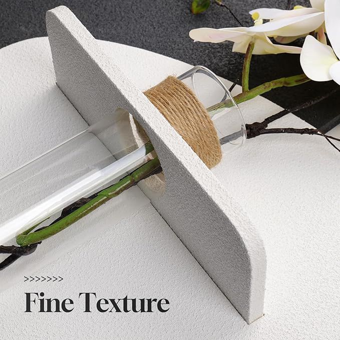 Modern Abstract Wall Art Shelf with Glass Vase Holder | Luxury Decorative Floating Shelf | Contemporary Wall Décor Accent