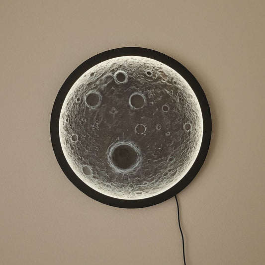 Moon LED Wall Light with Warm Glow | Modern Lunar Decorative Wall Lamp