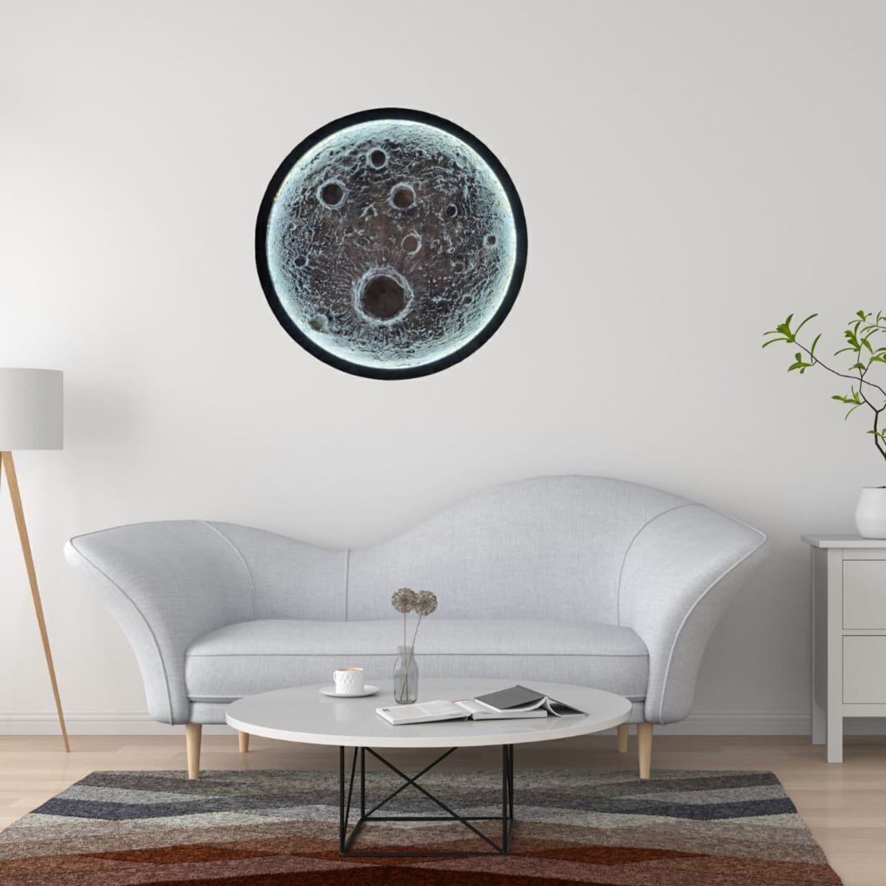 Moon LED Wall Light with Warm Glow | Modern Lunar Decorative Wall Lamp