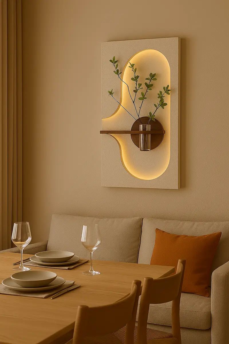 Modern LED Wall Vase Light Decor | Nordic Wall Hanging Flower Vase Lamp for Living Room & Bedroom
