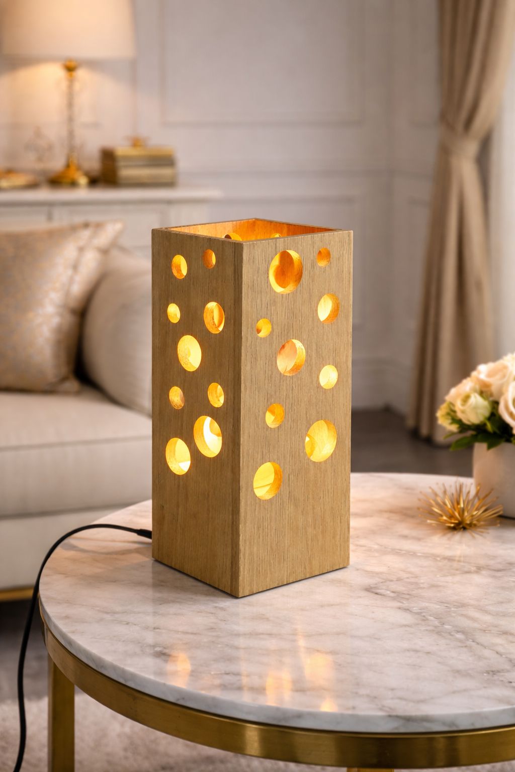 Wooden Decorative Table Lamp – Modern Handmade Ambient Light