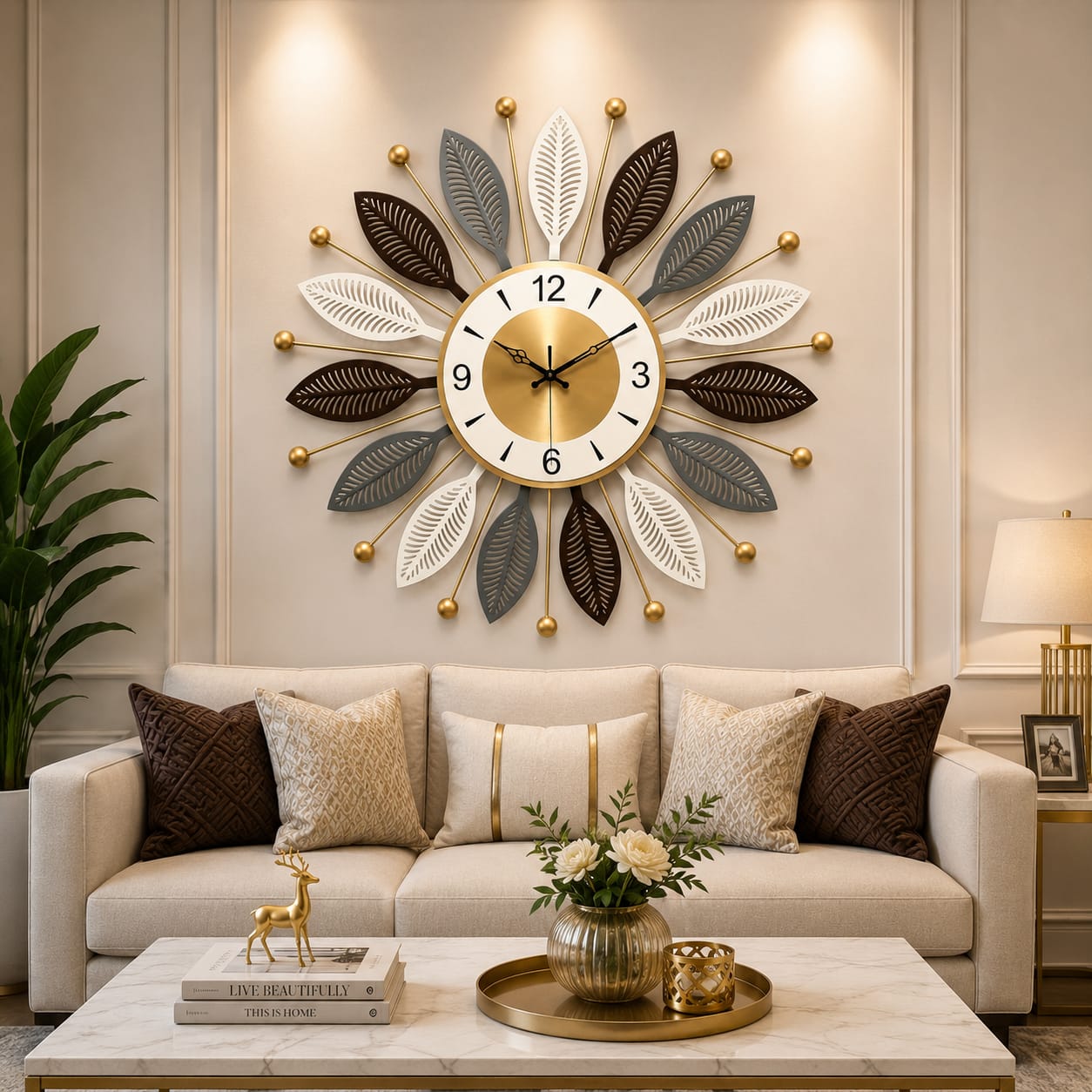Modern Leaf Wall Clock