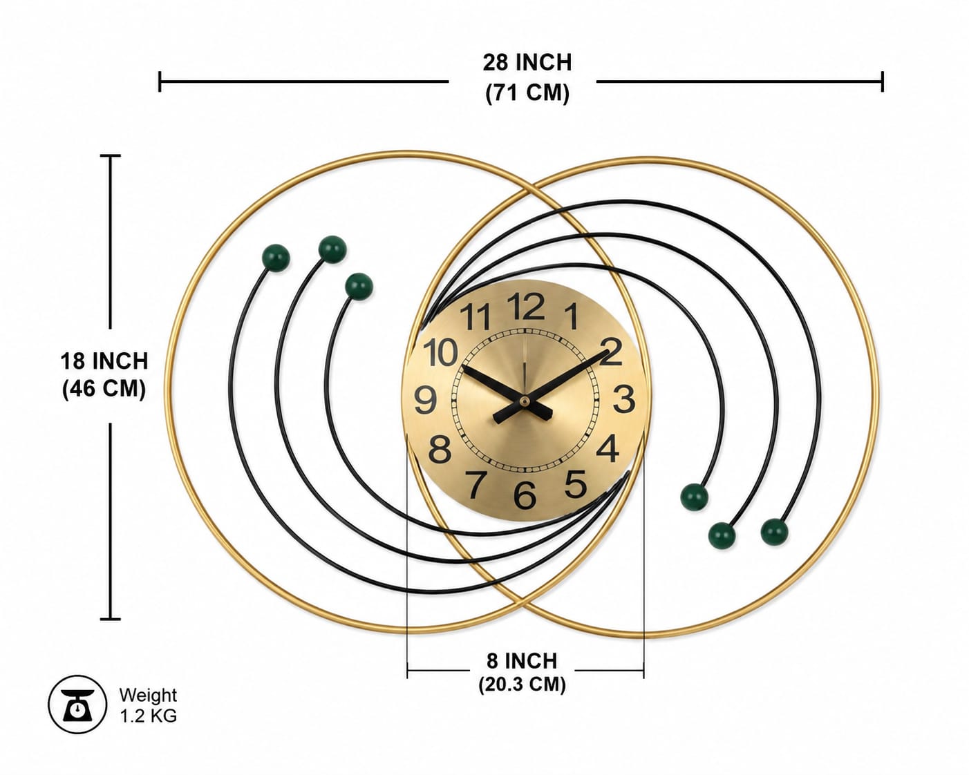 Modern Double Ring Wall Clock