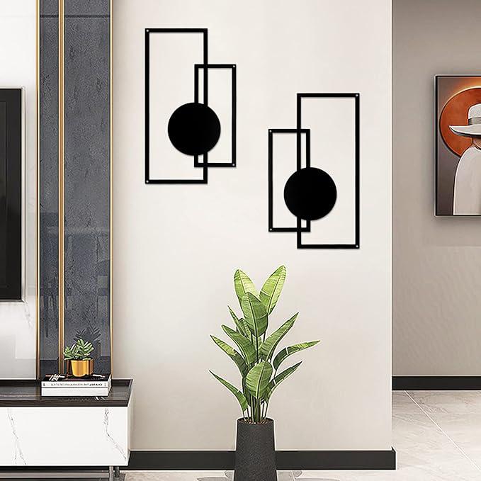 Luxury Minimalist Wall Art | Geometric Black Wall Hanging Decor Set