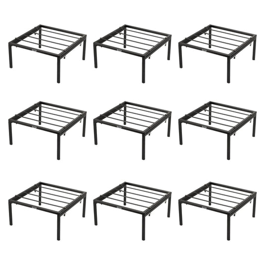 Heavy-Duty Metal Plant Stand Set of 9 | Elevated Flower Pot Risers | Indoor & Outdoor Plant Display Rack