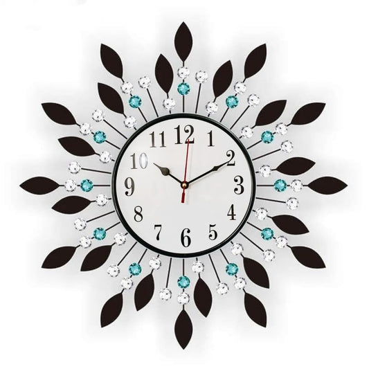 Wall Clock For Home Stylish 20 Inch Dial 8 Inch Black Colour Beautiful Flower Design Antique Style Art Unique Office Decor Iron...