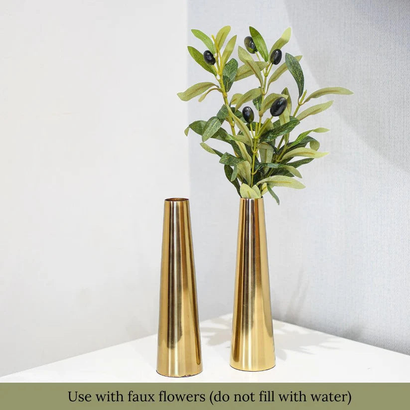 Gold Metal Flower Vase for Home Décor, Wedding Centerpieces, Living Room &amp; Dining Table Decoration