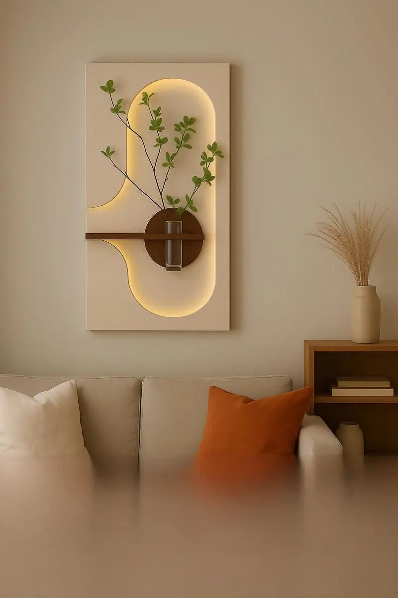 Modern LED Wall Vase Light Decor | Nordic Wall Hanging Flower Vase Lamp for Living Room & Bedroom