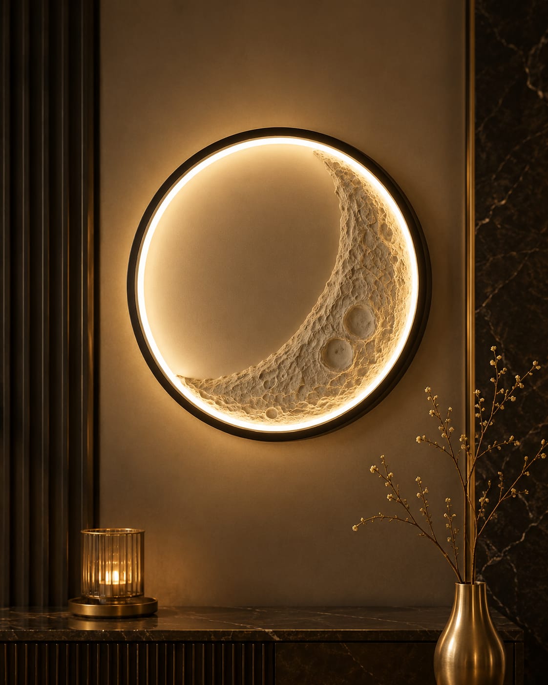 Luxury Moon LED Wall Light | Modern Crescent Moon Decorative Wall Lamp