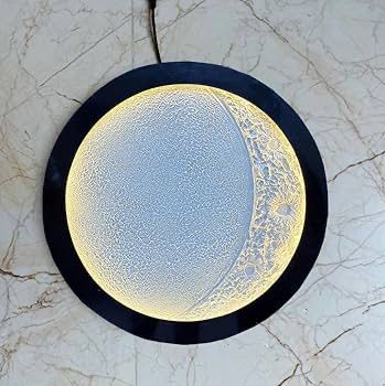 12 Inch 3D Moon LED Wall Light | Modern Lunar Decorative Lamp for Home Décor