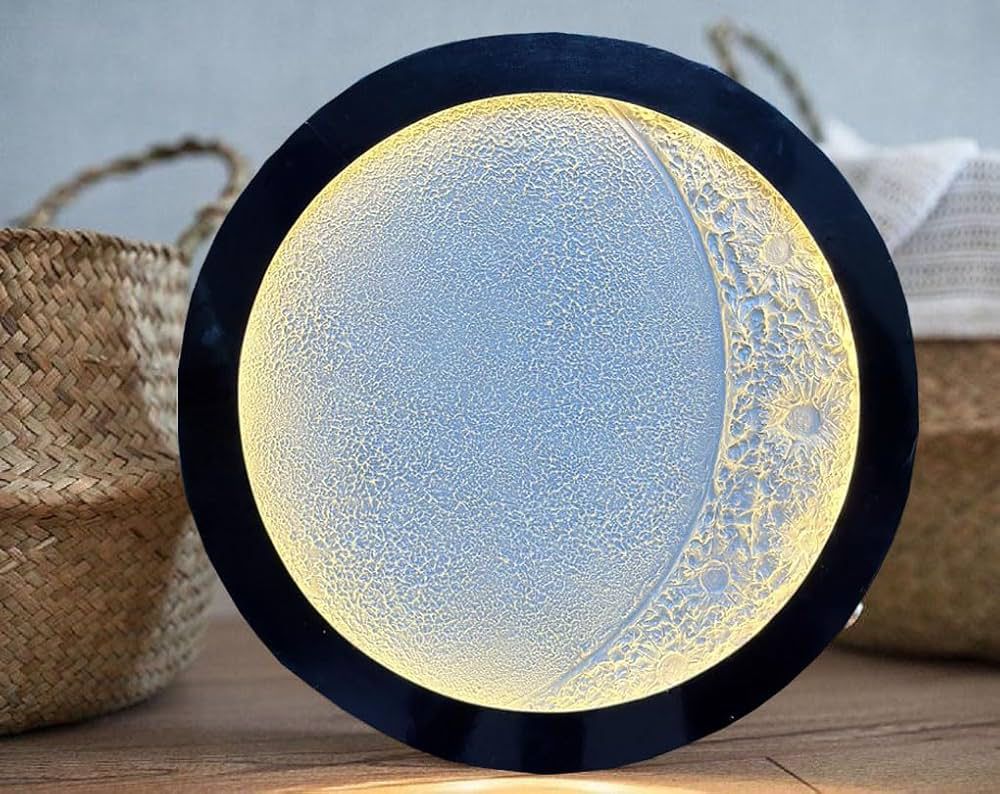 12 Inch 3D Moon LED Wall Light | Modern Lunar Decorative Lamp for Home Décor