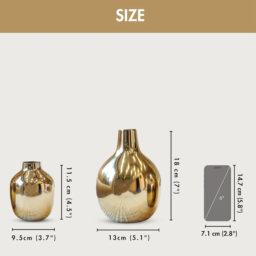 Gold Metal Flower Vase for Home Décor, Wedding Centerpieces, Living Room & Dining Table Decoration