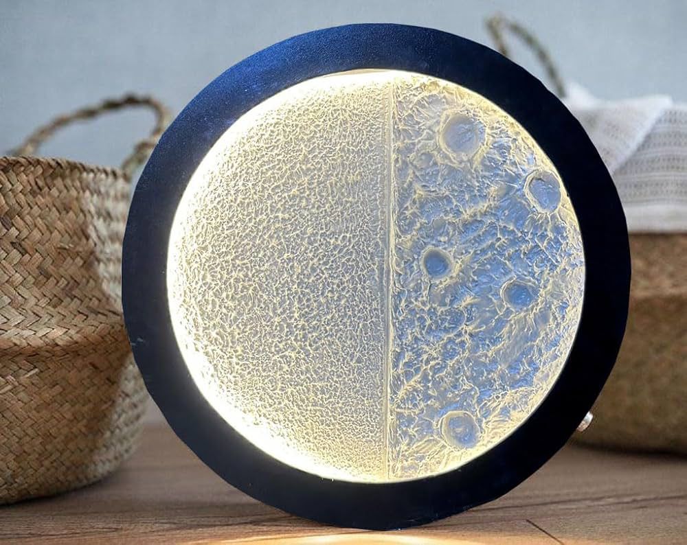 12 Inch 3D Moon LED Wall Light | Modern Lunar Decorative Lamp for Home Décor