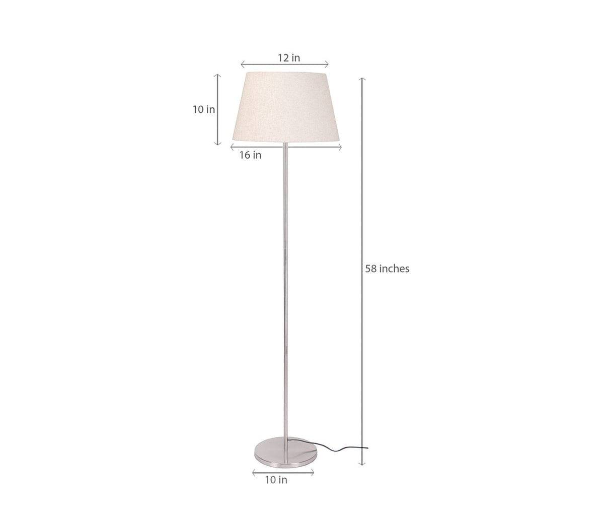 Modern Artistic Gold Metal Finish Sleek White Color Floor Lamp
