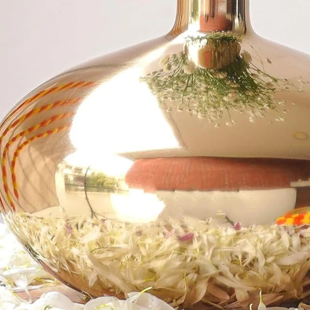 Minimalist Gold Metal Vase for Fresh & Artificial Flowers