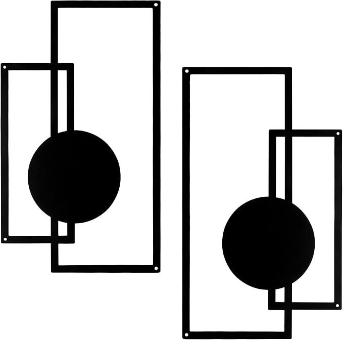 Luxury Minimalist Wall Art | Geometric Black Wall Hanging Decor Set