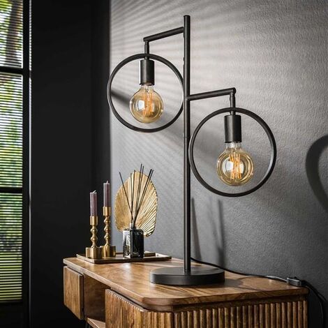 Modern Dual Ring Table Lamp – Industrial Decorative Bedside & Desk Light