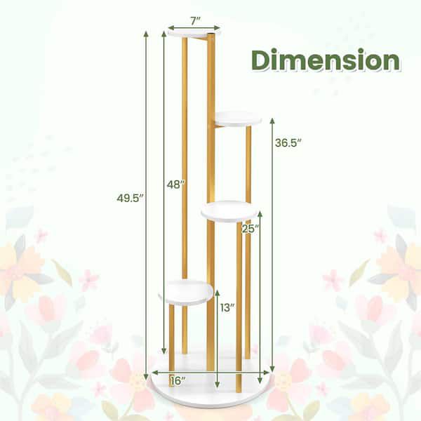 Modern 4-Tier Gold Metal Plant Stand | Vertical Flower Pot Display Rack | Luxury Indoor Plant Holder for Home Décor