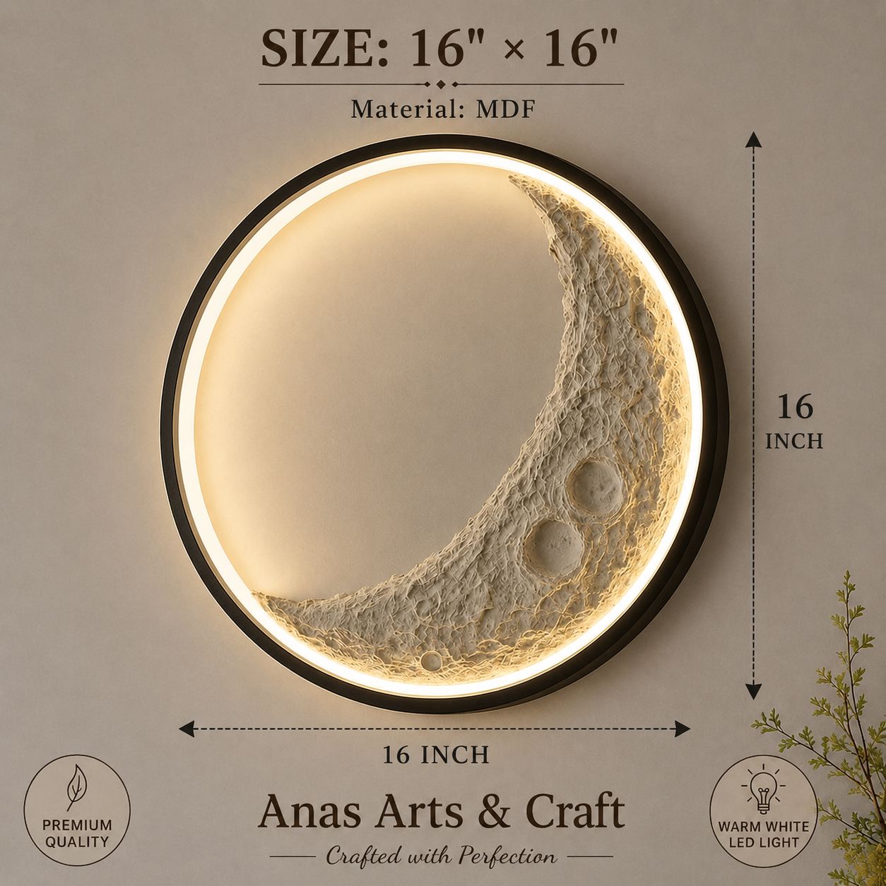 Luxury Moon LED Wall Light | Modern Crescent Moon Decorative Wall Lamp