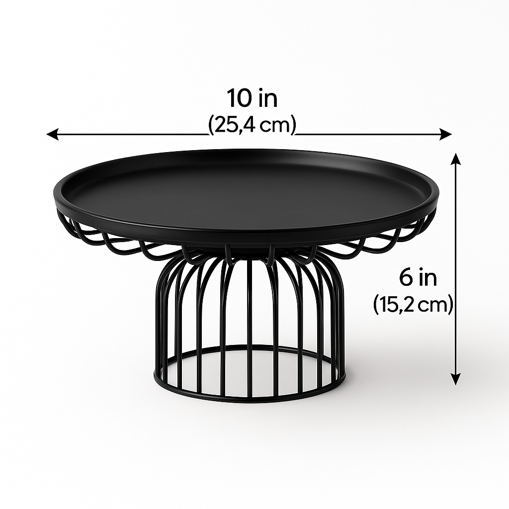 Elegant Black Metal Cake Stand