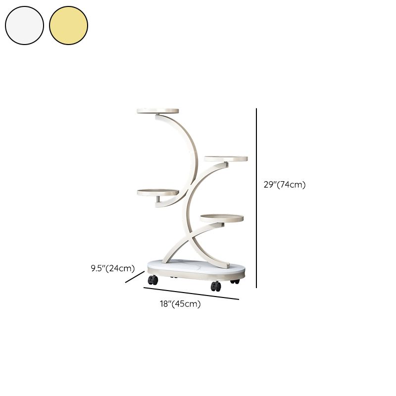 “Modern Luxury Golden 4-Tier Plant Stand with Wheels for Living Room Decor”