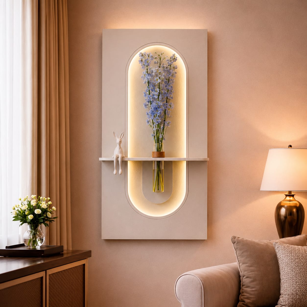 LED Wall Shelf Vase Frame (20” x 30”)