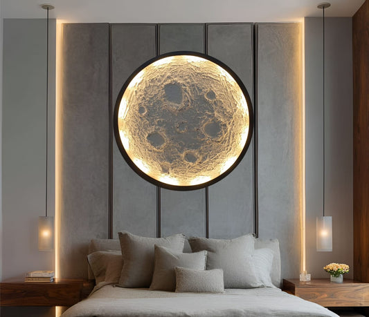 18 Inch 3D Moon LED Wall Light | Modern Lunar Decorative Lamp for Home Décor