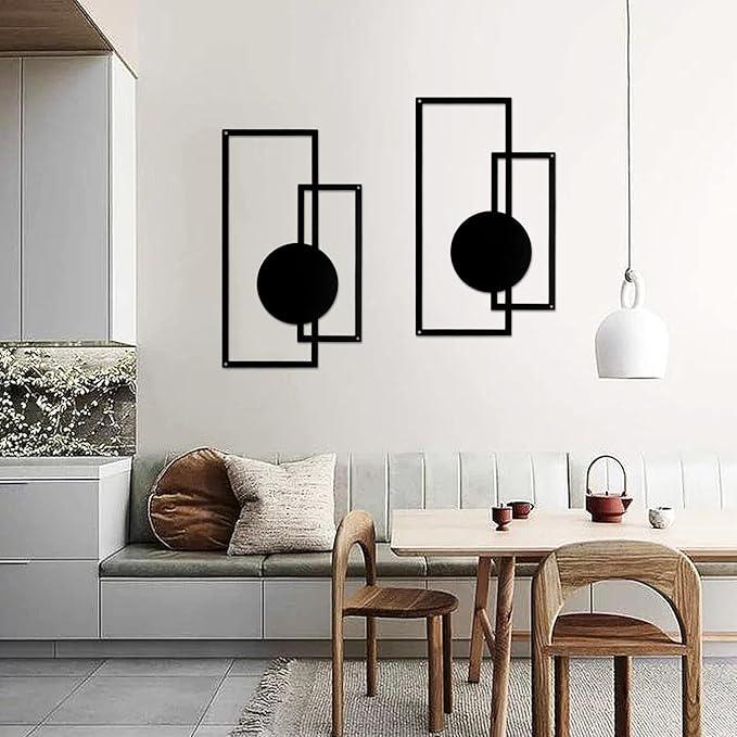 Luxury Minimalist Wall Art | Geometric Black Wall Hanging Decor Set