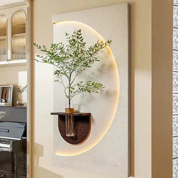 Modern LED Wall Planter Frame with Shelf – Decorative Light Panel for Home & Office
