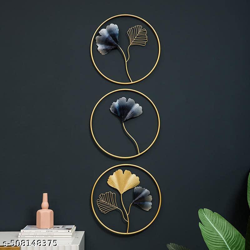 3-Piece Round Leaf Wall Art