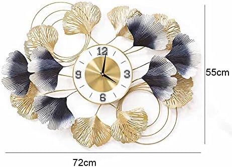 Luxury Gold & Silver Leaf Metal Wall Clock | Modern Decorative Wall Clock for Living Room, Bedroom & Office