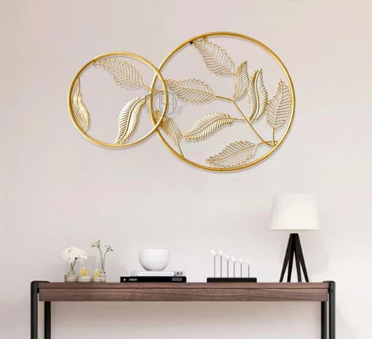 Luxury Golden Metal Leaf Wall Art | Modern Decorative Wall Hanging | Elegant Home & Office Wall Décor