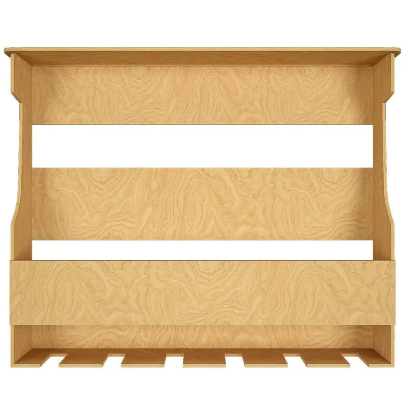 Wooden Wall-Mounted Wine Rack with Glass Holder – Modern Bar Shelf