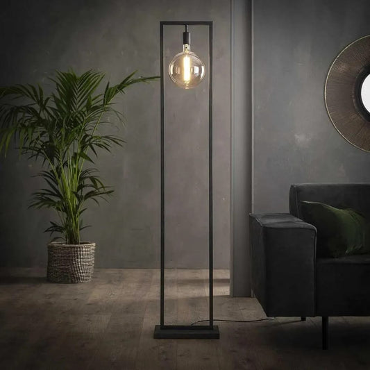 Modern Industrial Floor Lamp with Metal Frame – Minimalist Standing Decorative Light