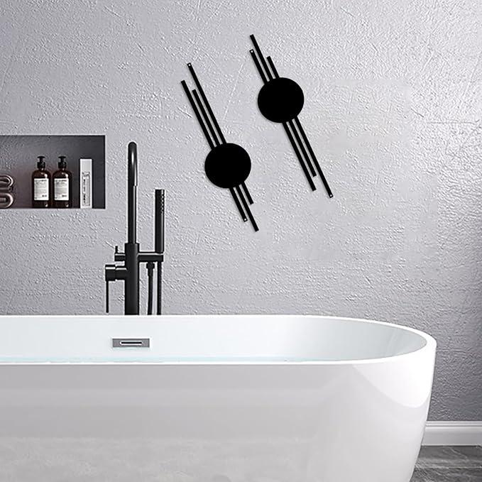 Modern Geometric Wall Art Set | Minimalist Black Metal Wall Decor for Living Room & Bedroom