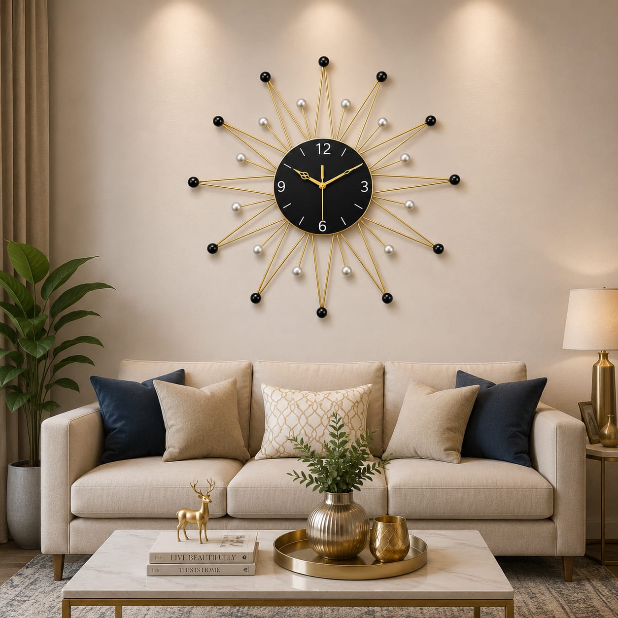 Modern Sunburst Wall Clock