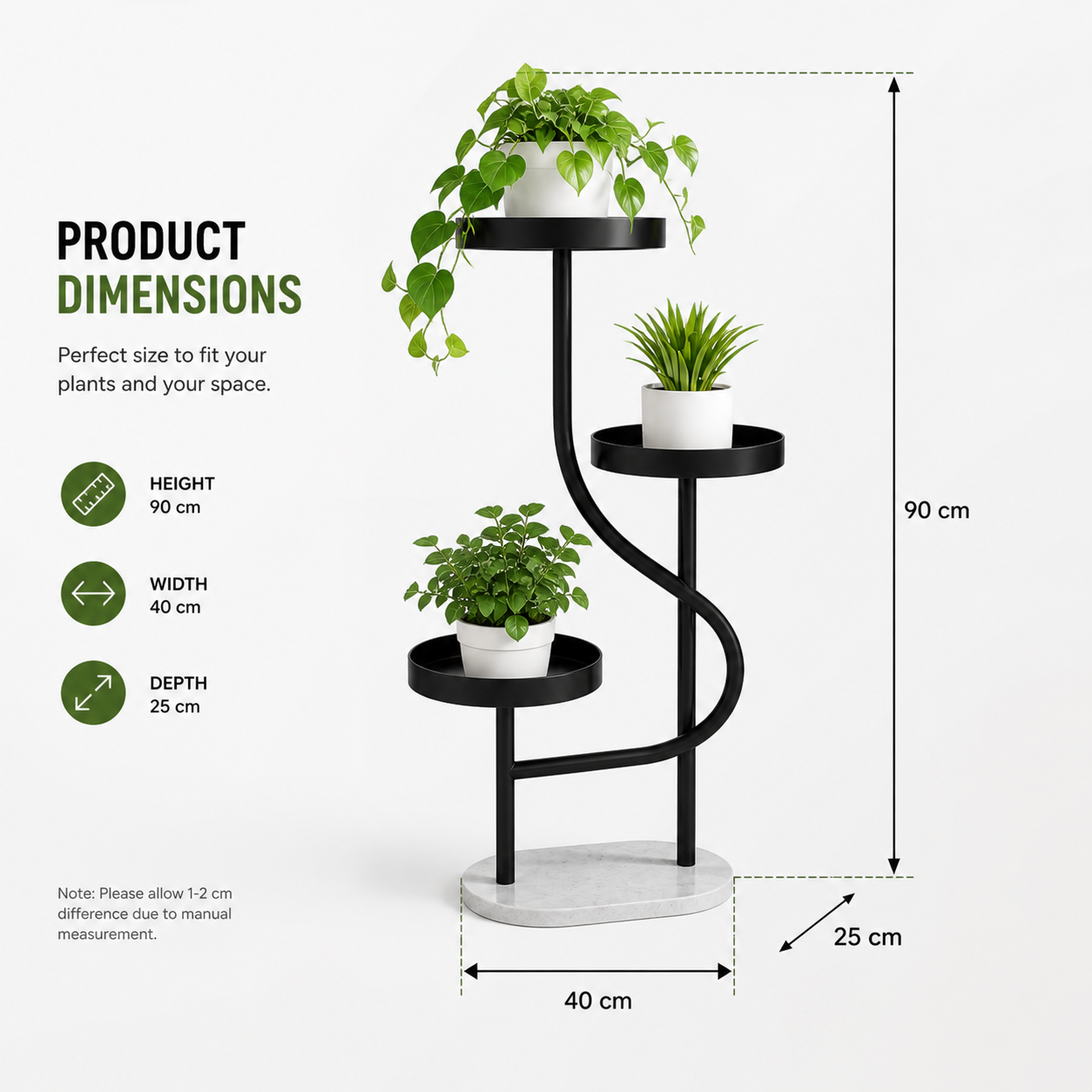 Modern 3 Tier Plant Stand for Home | Stylish Indoor Outdoor Flower Stand