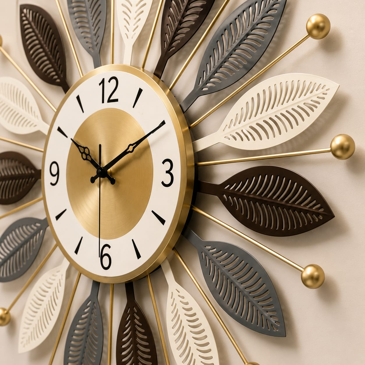 Modern Leaf Wall Clock